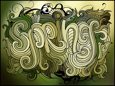 Spring hand lettering calligraphy decorative doodles floral font letter lettering lines season spring typeface typography