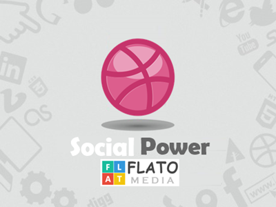 Social Power Of Media blue dribbble flat flato flatomedia media shot social