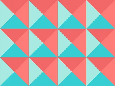 Geometric Goodness blue coral fractal geometric pattern pink salmon teal triangles turquoise