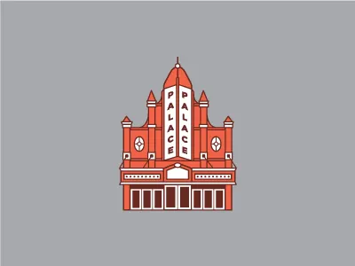 Louisville Palace building flat icon illustration kentucky landmark louisville louisville palace marquee palace theater vector
