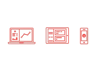 Device icons device graph icons laptop line phone tablet