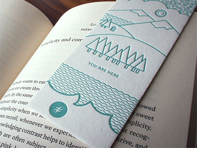 Designer Fund bookmark book bookmark illustration letterpress lines teal turquoise