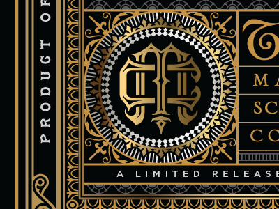 Studio label peek chad michael emboss gin gold label liquor monogram spirit studio whiskey