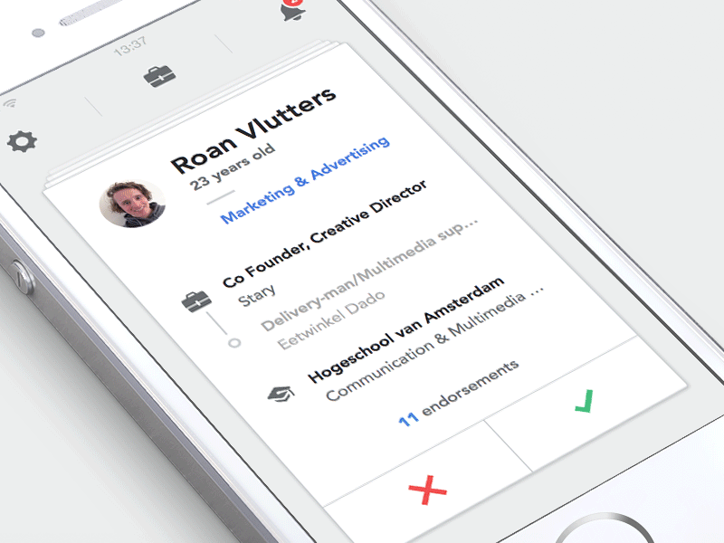 Apply - Swipe Applicants animation clean design discover experience flat gif interaction interface minimalistic ui ux