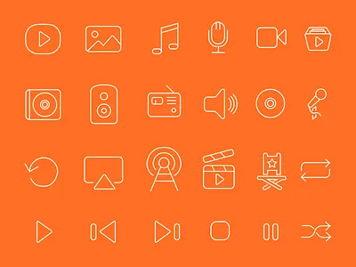 Media Icons (WIP) freebie icon icons media player resource set sketch