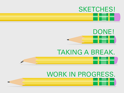 Pencils Progress Illustrations flat illustration pencils portfolio site progress bar concept ticonderoga