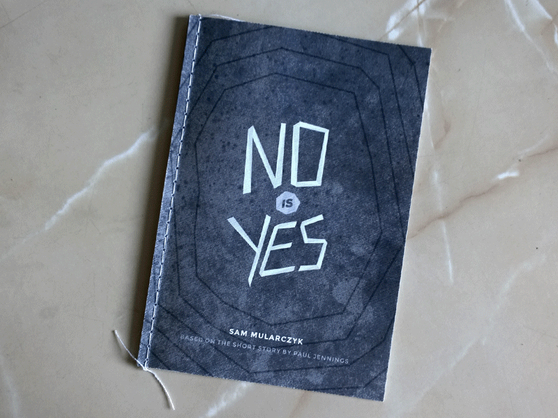 No is Yes animated book grunge polygon print stitch storybook texture typography