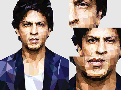 Srk low poly illustration adobe bollywodd illustration india khan low poly shahrukh srk triangulation wellposter