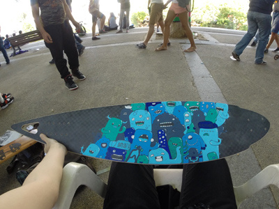 Pintail Longboard X Blackkross blackkross custom doodles longboard monsters pintail posca samnuts