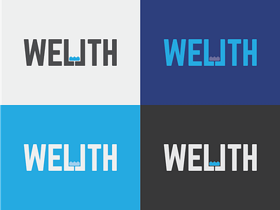 Wellth Logo blue branding charity clean colors contemporary logo modern non profit sans serif water well