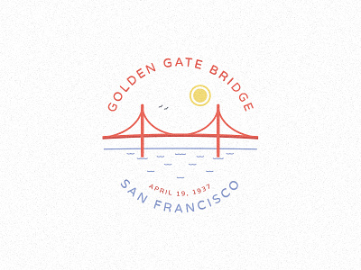 Golden gate bridge bridge dhultin goldengate illustration sanfrancisco sf typography