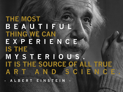 Albert Einstein | Experiencing the Mysterious books filters font gold layout quotes style text white