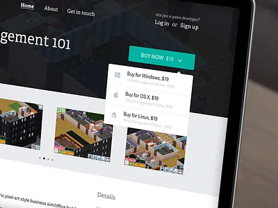 Indie games buy now dropdown game games grid images indie games ui web