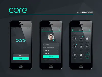 Core App UI Prototype app ios mobile ui