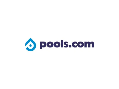 Pools.com drop droplet logo mark negative space pools pools.com