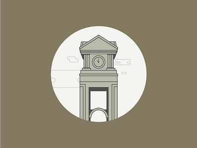 Clock Tower clock tower illustration line art practice