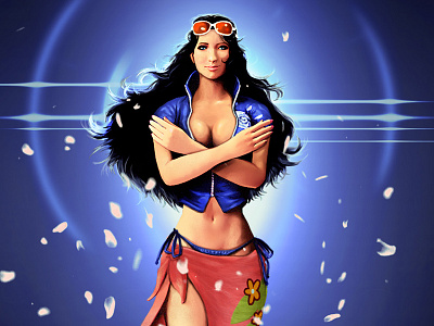 Nico Robin anime bikini character design digital art illustration lens flare manga nico robin one piece redesign sakura zbrush