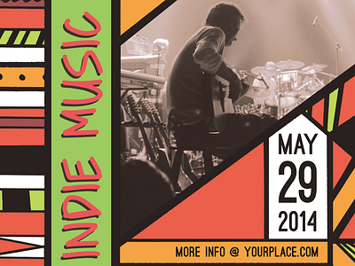 Indie Flyer 2 flyer graphic river music poster template