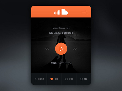 SoundCloud Widget app design clean interface flat music player interface product mac os widget play pause stop soundcloud redesign concept ui ux user experience user interface web design website widget