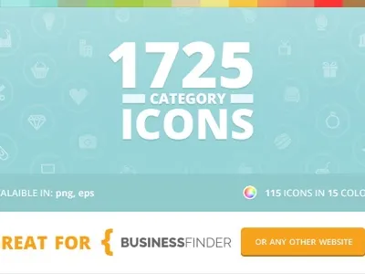 Category Icons for Business Finder business finder category colors design directory graphics icons vector website