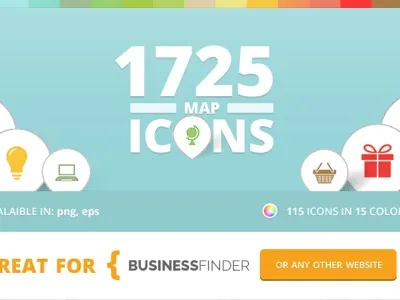 Map Icons for Business Finder business finder colors design directory graphics icons maps vector website