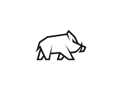 Wild Boar animal boar hog identity logo minimal pig simple wild