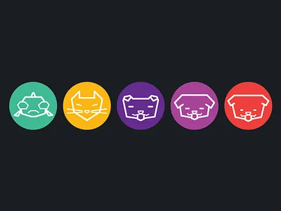 icons geometric pets vector