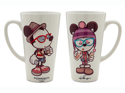 Hipsters In Wonderland Mug disney store hipster mickey jerrod maruyama mickey mouse minnie mouse wonderground gallery