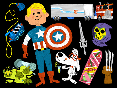 Fun Stuff captain america cartoon ghostbusters illustration masters of the universe ninja turtles peabody skeletor sword tmnt transformers wolverine