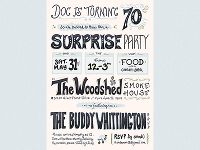 Dad's BDay Invitation hand lettering invitation