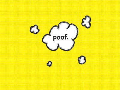 Poof comics word yellow