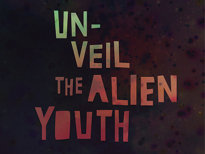 Alien aliens goo hand drawn lettering space typography