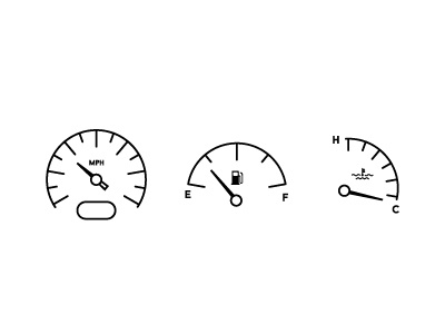 Dashboard car dashboard fuel gage icons illustration minimal mph speedometer temperature vector vehicle