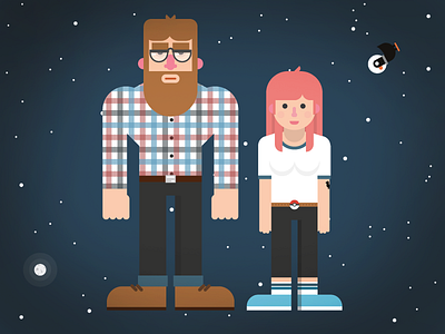 Are you Alone animation character design characters flat design illustration infographic kurzgesagt science space universe