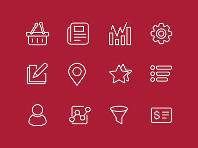 Vector Icon set for one of my project basket cool favorite icons illustration listing maps news progress settings star vector