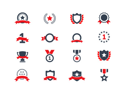 Award icons award emblem icon insignia shield vector