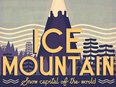 Postcard Mountain ice mountain postcard retro trees wind