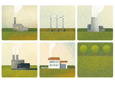 Few spots for Siemens Magazine editorial electricity energy illustration power siemens spot illustration wind