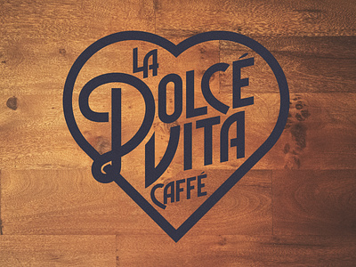 La Dolce Vita coffee emblem logo typography vector