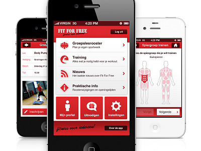 Fit For Free app design interface iphone mobile ui ux