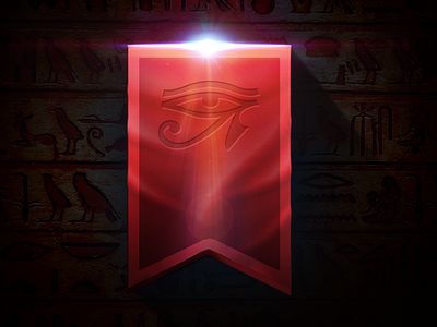 HORUS´S EYE black egipt eye flag horus light red