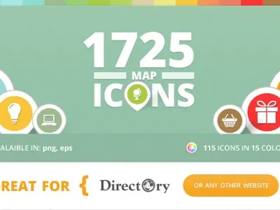 Light Map Icons for Directory business finder colors design directory graphics icons map vector website