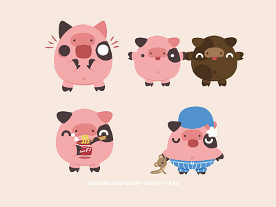 Walter The Pig 08 chibi cute kawaii pig squidpig stickers walter walter the pig