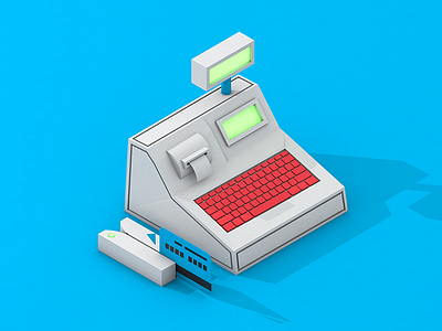 Register 3d alex sheyn c4d cash register cinema 4d illustration point of sale pos render