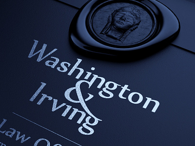 Washington&Irving 3d model envelope law office logo mockup