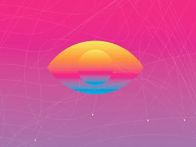 Chicago Wind Friend Forecast abstract aiga arrow chiami chicago eye gradient illustration magic sunset weather wind