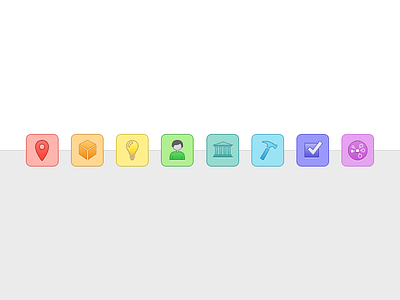 Touch The Rainbow canvas concept icons location organization person resource task tool