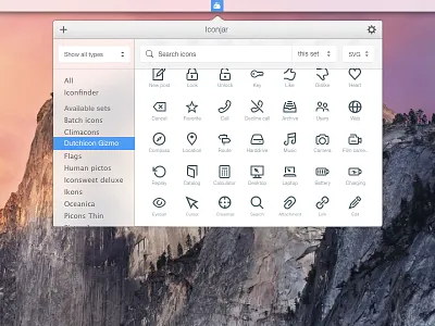 Iconjar Yosemite experiment app iconjar icons mac osx menubar translucency yosemite