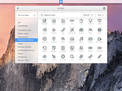 Iconjar Yosemite experiment app iconjar icons mac osx menubar translucency yosemite