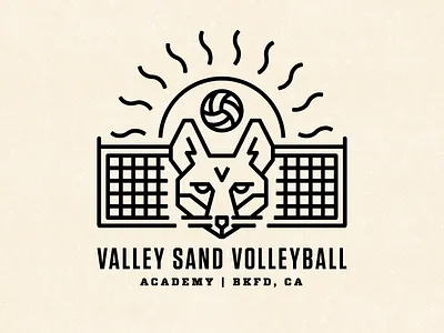 Sand Fox animal california fox logo monoline sand sport sun volleyball